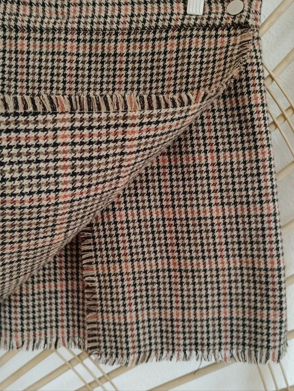 Urban Outfitters Plaid Houndstooth Flannel Wrap Skirt / Size Medium